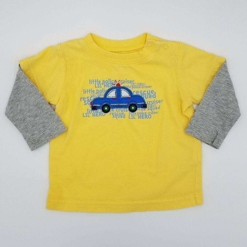 Carter's Police Car Long Sleeve Layered Shirt 9m